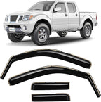 in-Channel Incredibly Durable Rain Guards for Nissan Frontier 2005-2021 Crew Cab, Original Window Deflectors, Vent Window Visors, Vent Deflector, Dark Smoke Truck Accessories, 4 pcs - 605161