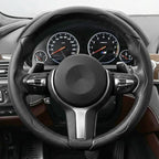 3PCS/Set Car Steering Wheel Cover, Leather Segmented Anti-Slip Automotive Wheel Protector, Soft Breathable Vehicle Steering Protection Covers, Universal Interior Accessories (Black)