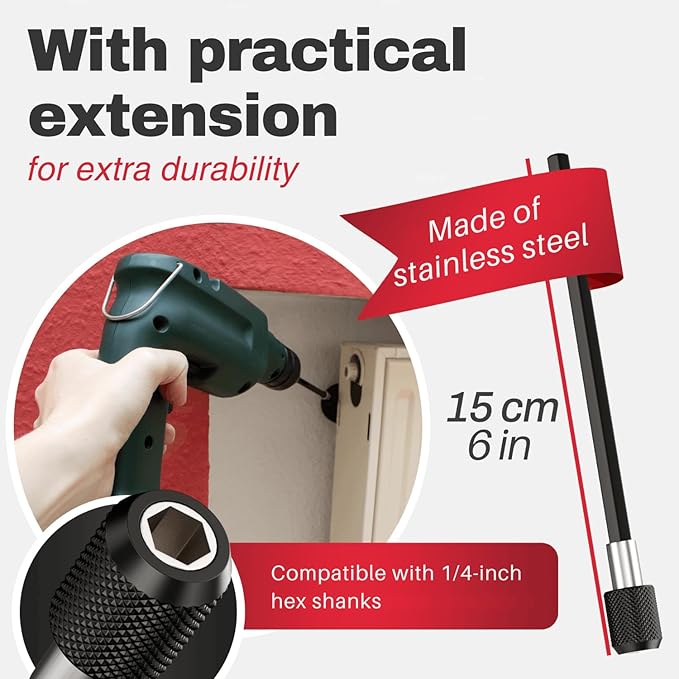 Drill Brush Attachments for Cleaning [Set of 6] Universally Cleans Cars, Rims, Upholstery, Tiles, and More I Brush Drill Attachment for Cleaning I Drill Brush for Car Detailing (Red)