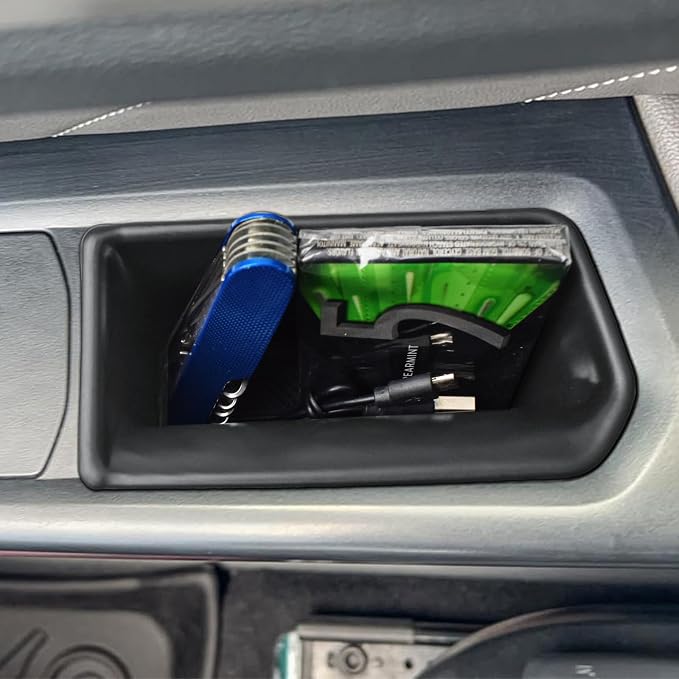 Atlas Door Side Storage Box Handle Container Compatible with 2018-2023 VW Atlas/Atlas Cross Sport Accessories, ABS Inner Door Handle Organizer Phone Pocket Insert Tray Glove Pallet, 4PCS Set
