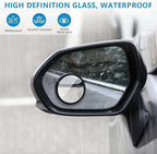 2 Pack Blind Spot Mirror 2 Inch Angle Adjustable HD Glass Round Car Side Rear View Convex Mirror Accessories with Frame for Car SUV Trucks Motorcycles