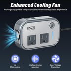 200W Car Power Inverter, 12V DC to 110V AC Car Inverte with 4 USB Ports Car Outlet Adapter, Power Inverter for Vehicles, Car Plug Adapter Outlet for Laptop Computer Charger (Gray)