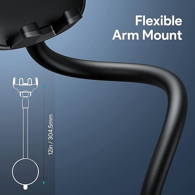 Cell Phone Holder for Car Phone Mount Long Arm Dashboard Windshield Car Phone Holder Anti-Shake Stabilizer Phone Car Holder Compatible with All Phone Android Smartphone, Black