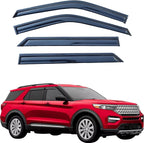 Tape On Window Visors Rain Guards Compatible with 2020-2025 Ford Explorer, Side Vent Visor Window Deflector Shade for Explorer 20-25,Rain Deflectors for Car Windows,Truck Accessories-4pcs