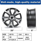 New 20x8" 20 Inch Premium Aluminum Alloy Wheel Rim Compatible with Lexus RX350 RX450h 2019-2023 OEM Design, Alloy Replacement Wheel, Direct Fit, Super Duty Car Rims Replacement, OE Stock Specs
