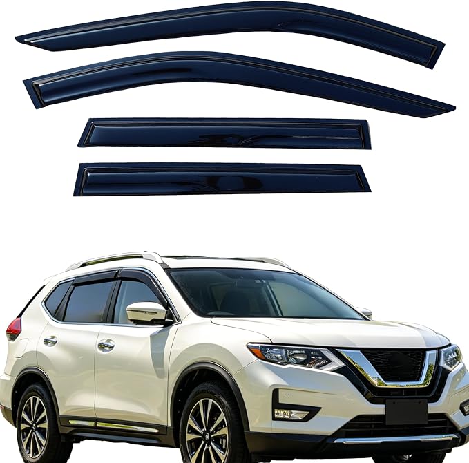 Out-Channel Window Visors Rain Guards for 2021-2025 Nissan Rogue S SV SL,Side Window Deflectors Vent Visors,No-Drill Weather Protection,Car Accessories-4pcs