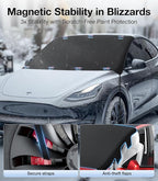 2025 Upgrade All-Season Car Windshield Cover - 600D Heavy-Duty Magnetic Cover for Snow/Sun/Dust/Rain, Fits Sedans & Small to Mid-Size SUVs, Year-Round Car Shield Outdoor Accessories