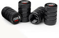 4pcs Tire Valve Stem Caps, Compatible with Audi S3 A3 RS3 RS7 A4 A5 A6 A7 A8 Q3 Q5 Q7 R8 Series Stem Cap Universal Car Air Cover Car Accessories for Cars, SUV, Truck, Motorcycles （Black）