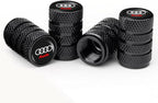 4pcs Tire Valve Stem Caps, Compatible with Audi S3 A3 RS3 RS7 A4 A5 A6 A7 A8 Q3 Q5 Q7 R8 Series Stem Cap Universal Car Air Cover Car Accessories for Cars, SUV, Truck, Motorcycles （Black）