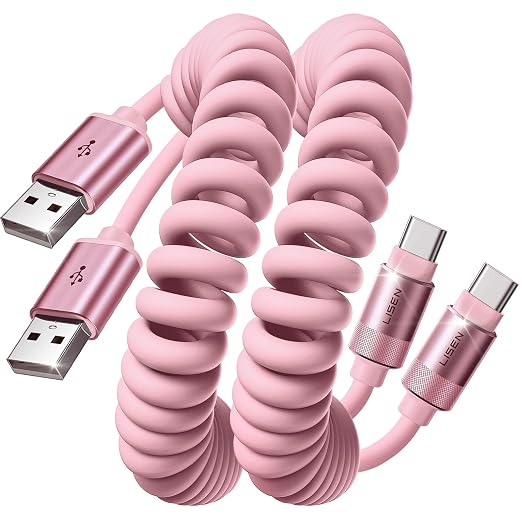 Pink USB C Cable, Gifts for Women Men 2 Pack for Android Auto & CarPlay Cable, Type C Charger Pink Compatible with iPhone 17/16 Galaxy S25/S24 Car Accessories for Women Wife Girlfriend Sisters