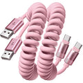 Pink USB C Cable, Gifts for Women Men 2 Pack for Android Auto & CarPlay Cable, Type C Charger Pink Compatible with iPhone 17/16 Galaxy S25/S24 Car Accessories for Women Wife Girlfriend Sisters