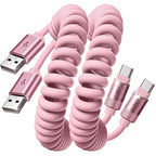 Pink USB C Cable, Gifts for Women Men 2 Pack for Android Auto & CarPlay Cable, Type C Charger Pink Compatible with iPhone 17/16 Galaxy S25/S24 Car Accessories for Women Wife Girlfriend Sisters