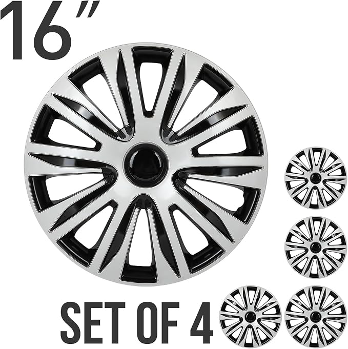 SCITOO Premium 16 Inch Hubcaps Set of 4 Wheel Rim Cover OEM Style Easy Snap On Car Truck SUV Hub Cap Replacement for Dodgefor Honda,for Mazda,for Kia,for Ford,for Mitsubishi,for Hyundai,etc.