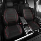 Air Mesh Leather Car Seat Covers Front Seats, Breathable Two Front Seat Covers for Cars, Comfortable Universal Fit for SUV Truck Sedan Automotive, Anti-Slip Airbag Compatible,Black and Red