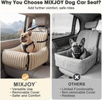 Dog Car Seat for Small/Medium Dogs up to 25 lbs, Multi-Functional Dog Carrier for Car with Detachable Washable Cover, Pet Travel Bed with Clip-On Safety Leash, Brown