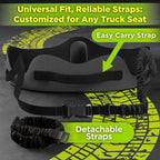 XL Truck Seat Cushion for Truck Driver Seat Cushion - Upgraded Back Support, CertiPUR-US® Certified - Thick Memory Foam, Pain Relief for Hours of Driving, Trucker Approved Big Rig - Black