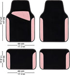 Waterproof Universal Fit Car Floor Mats, Car Mats Fit for SUV,Vans,sedans, Trucks,Set of 4pcs Car Carpet with Driver Heel Pad (Light Pink)