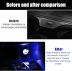 2 PCS USB LED Car Interior Atmosphere Lamp, Portable Mini LED Night Light, Plug-in USB Interface Trunk Ambient Lighting Kit, Universal Interior Car Accessories (Blue)
