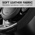 BurlwoodLux Wood Grain and PU Leather Black Steering Wheel Cover - Sport Grip for Car Auto SUV Trucks