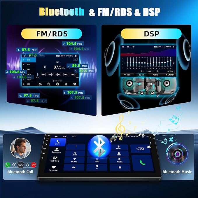 [6+128G] 8-Core Android 15 Car Radio Stereo for Mazda 3 2009-2013 with Wireless Carplay&Android Auto,9 Inch Touchscreen Car Radio with Mirror Link Bluetooth FM/RDS DSP HiFi WiFi GPS SWC