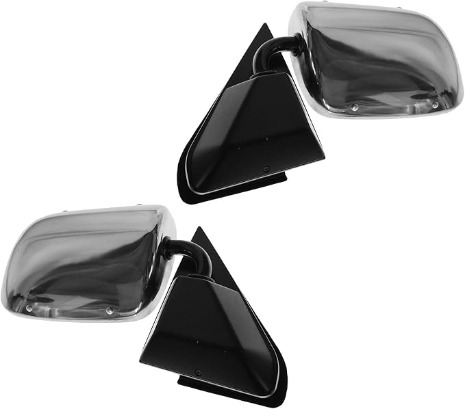 2 Piece Driver and Passenger Side Mirror Assembly Set Manual Adjustment No Heat No Memory Stainless Steel Compatible with 1988-1999 Chevy GMC C/K1500 1988-2000 C/K2500 C/K3500 1992-1999 Suburban