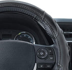 GripPlus Black Carbon Fiber Steering Wheel Cover, Standard 15 inch Size, Advanced Traction Grip, Car Steering Wheel Cover for Truck Van SUV Auto