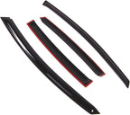 WD2-771B2 Dark Smoke 4 Pcs Set Window Visor (Outside Mount) Deflector Rain Guard Compatible with 2017-2018 Kia Forte Sedan