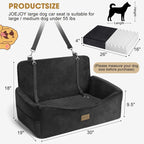 Dog Car Seat for Large Medium Sized Dogs Under 55 lbs, Dog Booster Seat for 2 Small Dogs with Detachable Washable Cover, Memory Foam Pet Car Seat with 2 Safety Belts and Storage Pockets