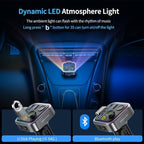 Bluetooth FM Transmitter for Car, PD 38W Fast Charging, Wireless Bluetooth FM Radio Adapter, Car Kit with Hands-Free Calls, HiFi Bass Boost MP3 Music Player Support USB Drive