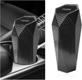 Car Trash Can with Lid, Diamond Design Leakproof Vehicle Cup Holder Garbage Can, Waterproof Trash Bin Mini Portable Garbage Organizer for Cars Homes Offices Bedrooms (Carbon Fiber)