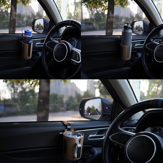 Large Car Door Cup Holder, Vehicle Armrest Cup Holder for Almost Any Size Bottle or Can