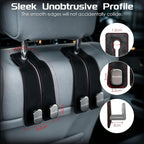 Car Headrest Hook, Car Seat Headrest Hooks and Purse Hook for Car, Leather Seat Back Organizer with Phone Holder, Universal Hidden Storage for SUV/Truck (Rose Red-2Pack)