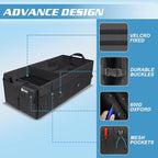 Trunk Organizer with Insulated Leakproof Cooler Bag, 98L Collapsible Car Storage Large Trunk Organizer for Car SUV Van with Removable Dividers & Adjustable Securing Straps