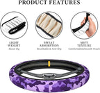 Purple Camo Steering Wheel Cover For Women Men Girls Car Accessories Decor Anti-Slip Neoprene Auto Steering Wheel Covers Protector Universal 15 Inch