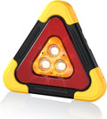 USB Rechargeable LED Road Safety Triangles, 4-in-1 Standard Warning Triangles Emergency Reflector with 30 High Visibility LED, Power Bank, Flashlight, SOS, Emergency Triangles for Vehicles