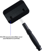 Pivoting Windshield Glass Cleaning Tool Extendable Aluminum Handle w/3 Premium Microfiber Covers