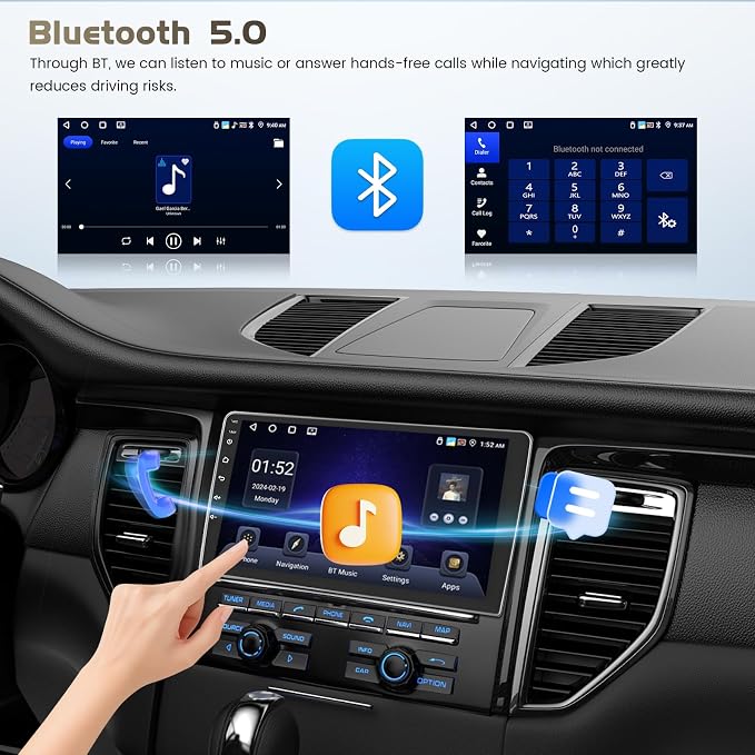 4+64G Android 15 Car Radio for Toyota Corolla 2017 2018 2019, 9 inch 1280 * 720 Touch Screen for Corolla Head Unit with Carplay/Android Auto/5G WiFi/GPS Navigation/Bluetooth 5.0 + Backup Camera