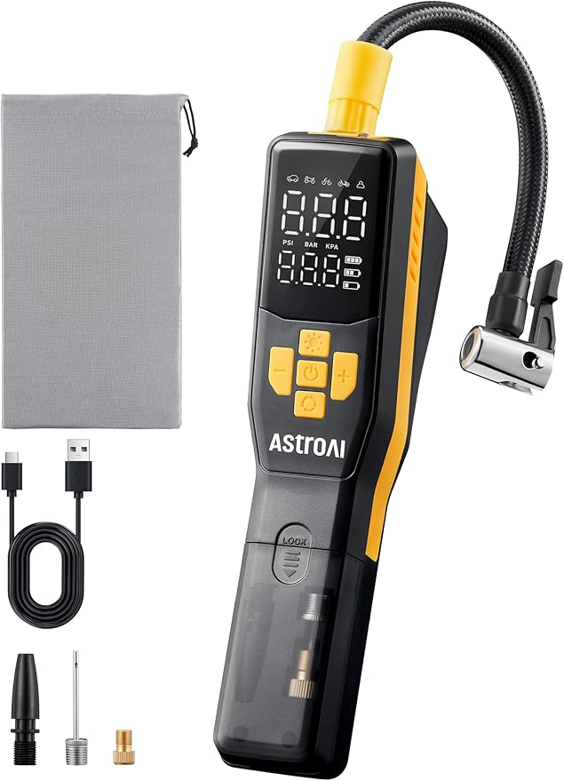 150 PSI Tire Inflator Portable Air Compressor for Car Tires, Cordless Bike Pump with LCD Display, Auto Shut-Off, 5 Modes Air Pump for Car Mo