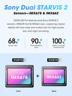 4K Dual Dash Cam Front and Rear, Dual STARVIS 2 IMX678 IMX662 Dashcam, Free 128G Card Included,Car Camera with 32G eMMC, 3K/60FPS, 5G WiFi GPS, 3" IPS, Night Vision, 24H Parking Mode, Z60 Pro