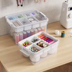 40Qt Large Stackable Storage Bin with Lid & Tray, Clear Plastic Latching Box Organizer with Divider Portable 10Gal Container for Arts & Crafts, Home and Car Trunk Organization, 1Pack