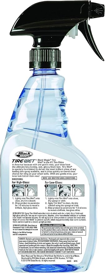 120217 Tire Wet, 23oz (Pack of 2) - Specially Formulated Tire Shine Applicator Cleaner to Keep Them Looking Wet, Black, and Glossy with One Quick Spray – Long-Lasting Protection for Tires | Specially Formulated Tire Shine Applicator Cleaner...