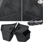 Rear Trunk Storage Bins with Lids for 2026 Tesla Model Y Juniper | Trunk Organizers Add Floor and Cargo Space, TPE Waterproof, Handle Design, Easy to Clean - 2 Pack