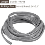 U Channel Edge Trim, 16.4ft Length Rubber Guard Seal Strip Edge Protector Fit for 1-2.5mm Edge, (15/64" W x 25/64" H) Gray