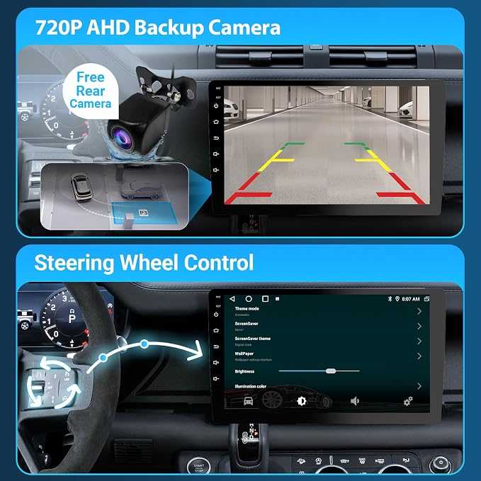 9" Double Din Car Stereo - 2+64GB Wireless Apple CarPlay & Android Auto, HD Touchscreen Car Radio with Backup Camera,Car Accessories, GPS Navigation