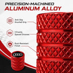 Car Tire Valve Stem Caps for Automobiles,Dust Caps Compatible with Audi A1 A3 RS3 A4 A5 A6 A7 RS7 A8 Q3 Q5 Q7 R8 S Series Car Tires，Alloy Leak-Proof Valve Cover