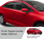 Voron Glass Tape-on Extra Durable Rain Guards for Toyota Corolla 2020-2026 Sedan, Window Deflectors, Vent Window Visors, 4 Pieces - 100791