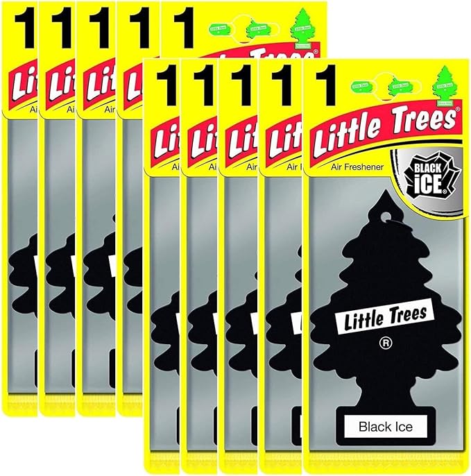 Car Air Freshener | Hanging Paper Tree for Home or Car | Black Ice | 10 Pack