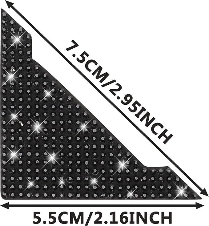 Car Door Corner Edge Guards 4pcs Bling Rhinestone Anti-Scratch Car Door Edge Protector Sticker Door Corner Bumper Sticker(Black)