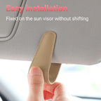 Sunglass Holder for Car Visor Sunglasses Clip Magnetic Leather Glasses Eyeglass Holder Interior Car Accessories for Woman Man - 2 Packs Beige