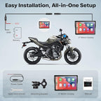 5 Inch Motorcycle Carplay GPS Navigation System with Apple Carplay and Android Auto Portable Screen with Dual Bluetooth, Navigation, Siri, Google Assistant（Not Inchluded TPMS）
